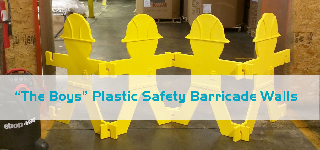 plastic safety barricades - the boys